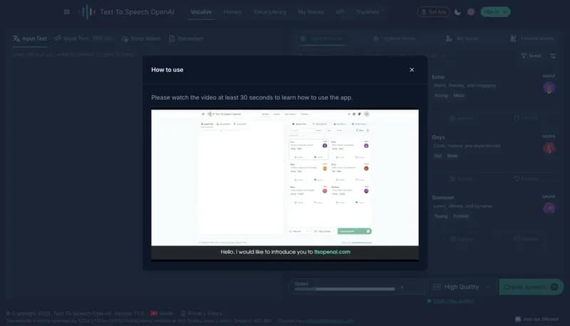 Text To Speech OpenAI screenshot