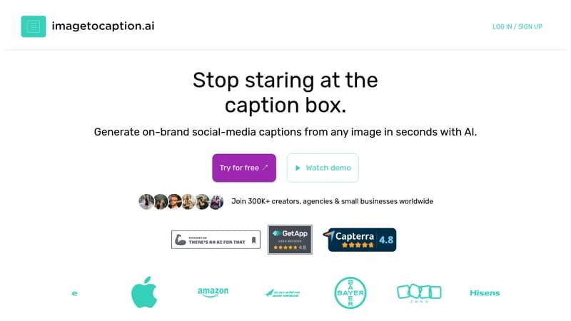 imagetocaption.ai website