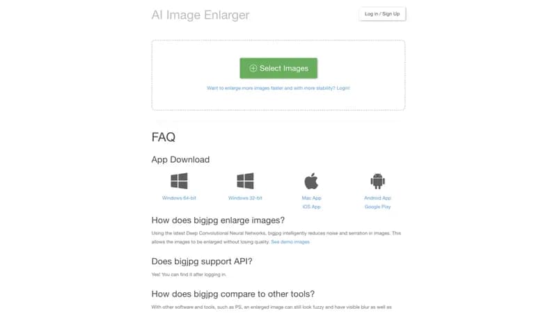 Bigjpg screenshot