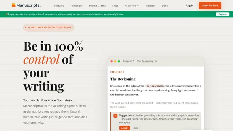 manuscripts.ai website