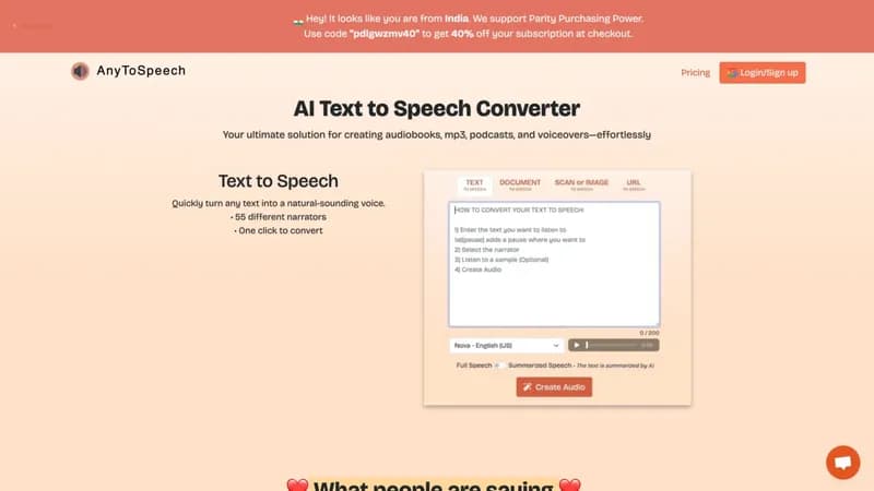AnyToSpeech screenshot