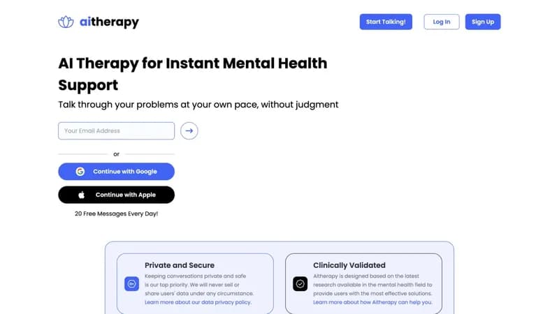 Aitherapy screenshot