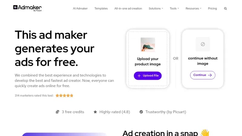 admaker by picsart website