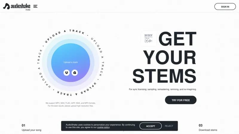 AudioShake screenshot
