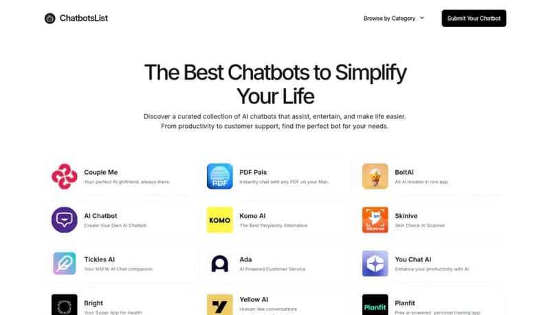 ChatbotsList screenshot
