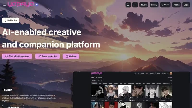 Yodayo screenshot