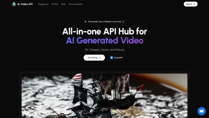 AI Video API screenshot