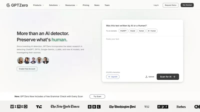GPTZero screenshot