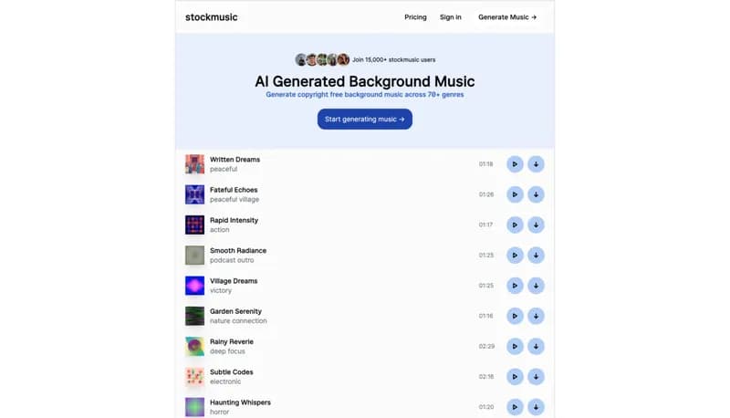 StockMusic screenshot