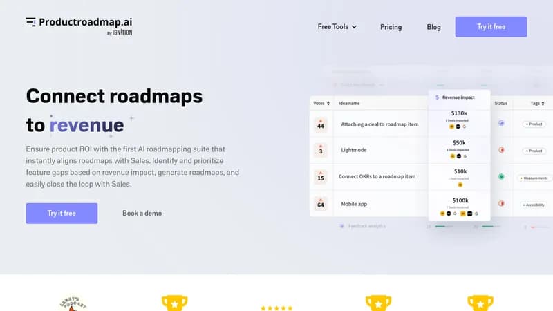 productroadmap.ai website