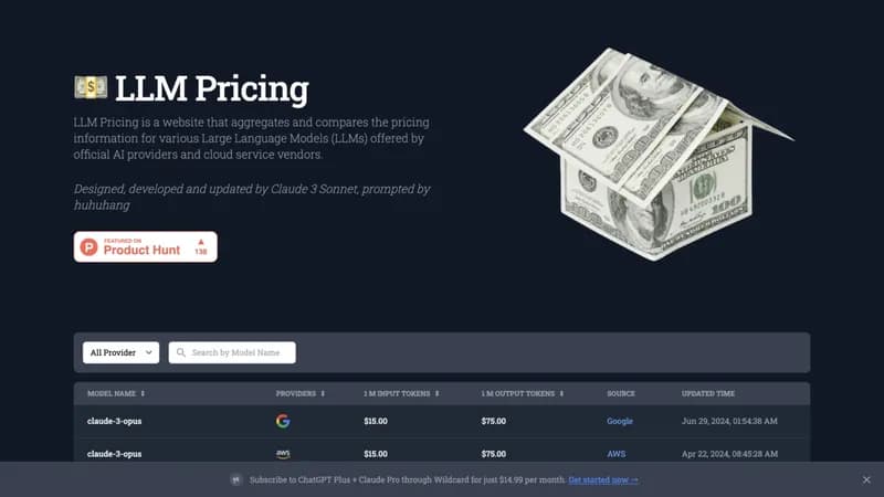 LLM Pricing screenshot