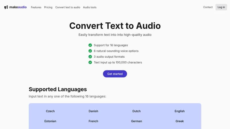 makeaudio website