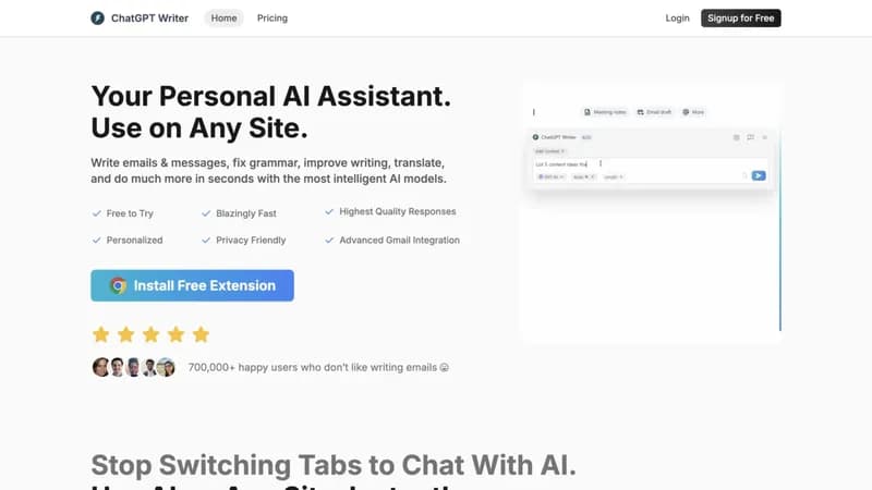 ChatGPT Writer screenshot