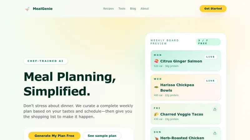 mealgenie website