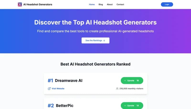 AI Headshot Generators screenshot