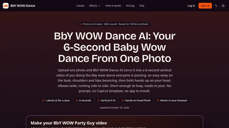 bby wow dance ai website