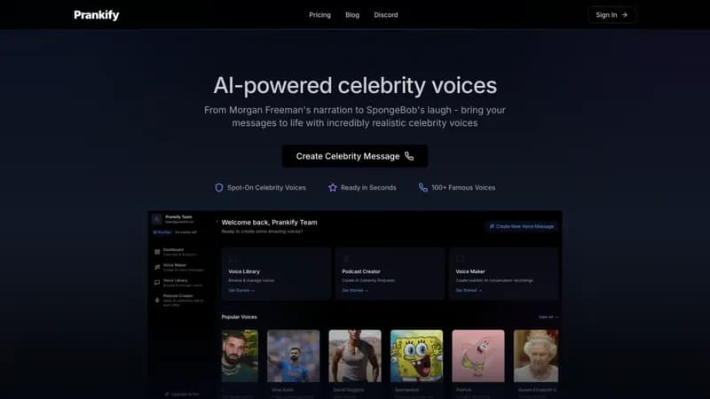 Celebrity Voice AI screenshot