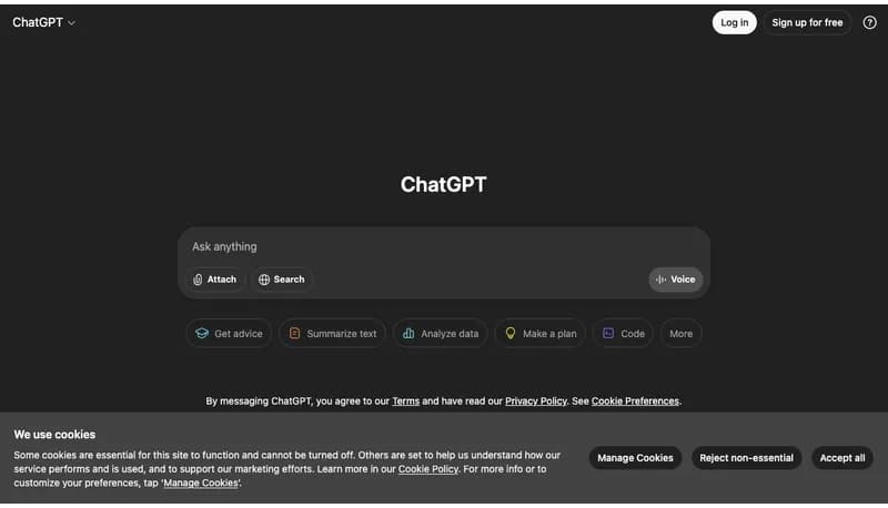ChatGPT screenshot