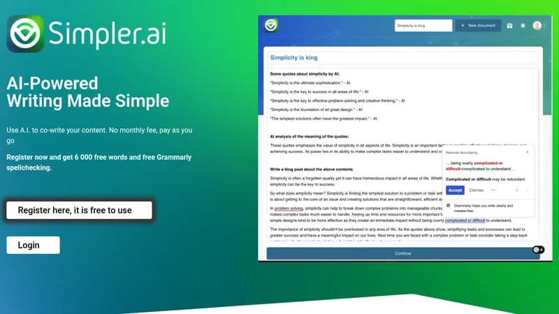 simpler ai website