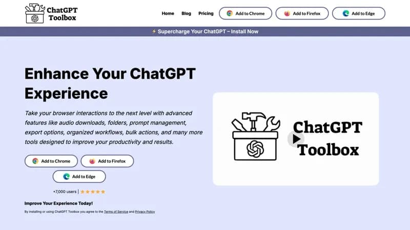 ChatGPT Toolbox screenshot