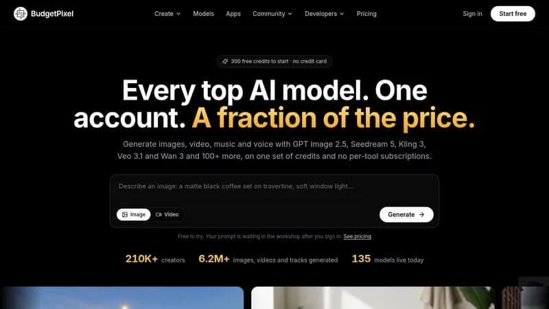 budgetpixel ai website