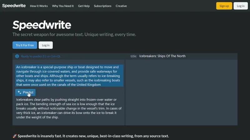 speedwrite website