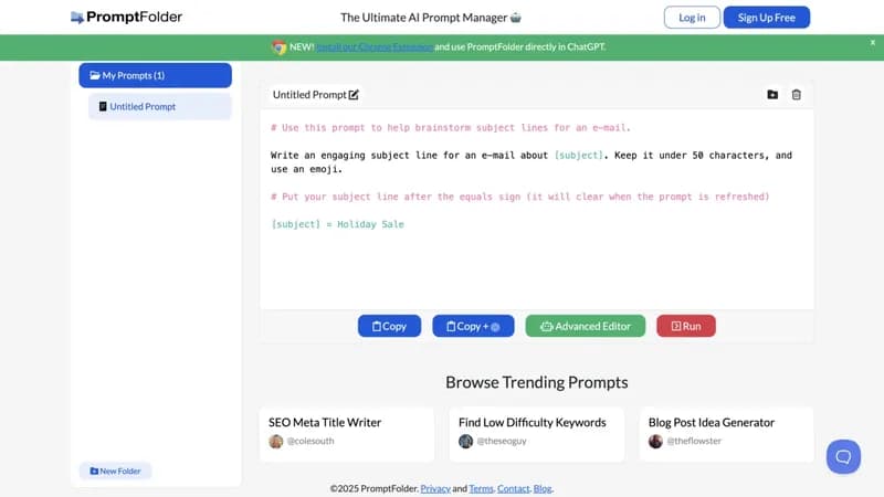 PromptFolder screenshot