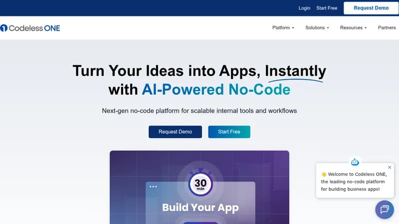 codeless one website
