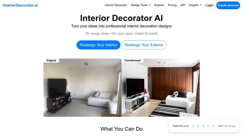 interior decorator ai website