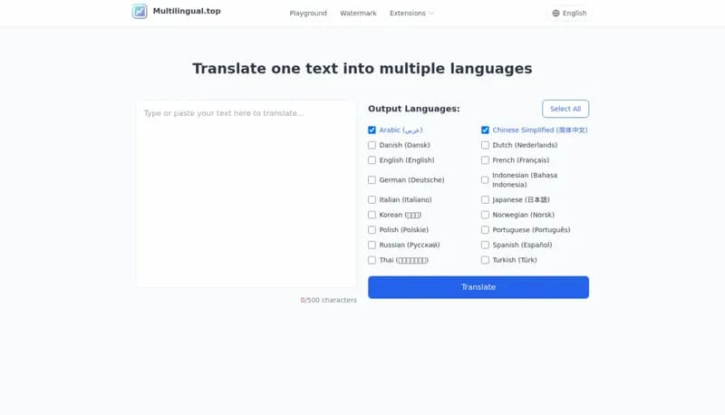 Multilingual.top screenshot