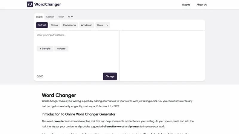 AI Word Changer screenshot