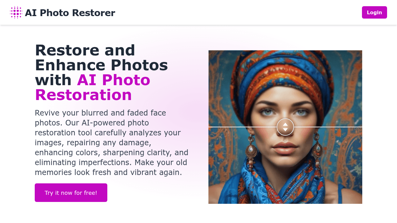 ai photo restorer website