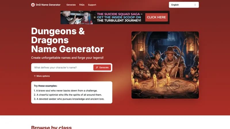 DnD Name Generator screenshot