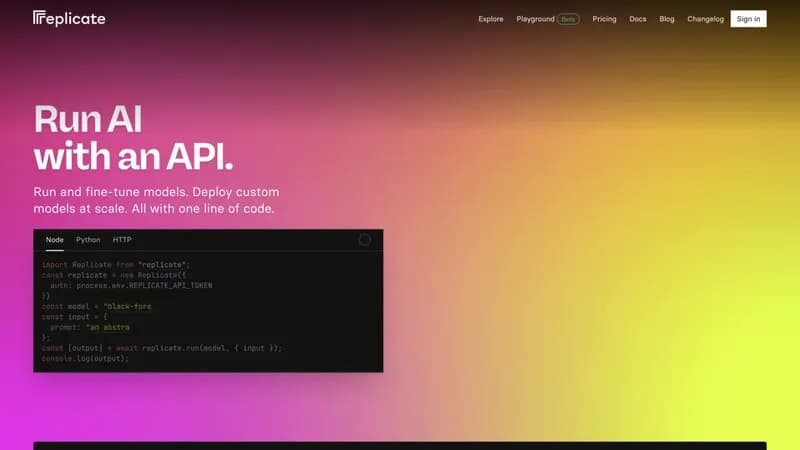 Replicate screenshot