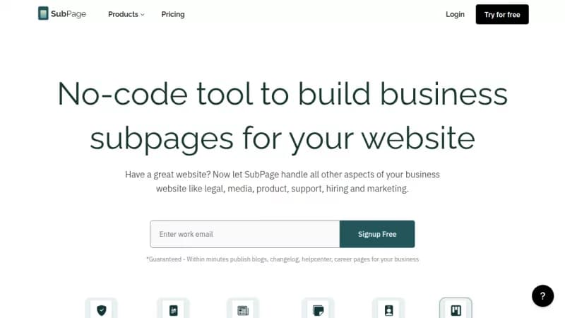 SubPage screenshot