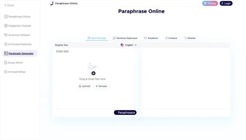 Paraphrase Online screenshot