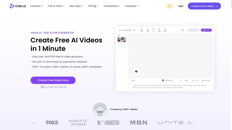 Vidnoz AI screenshot