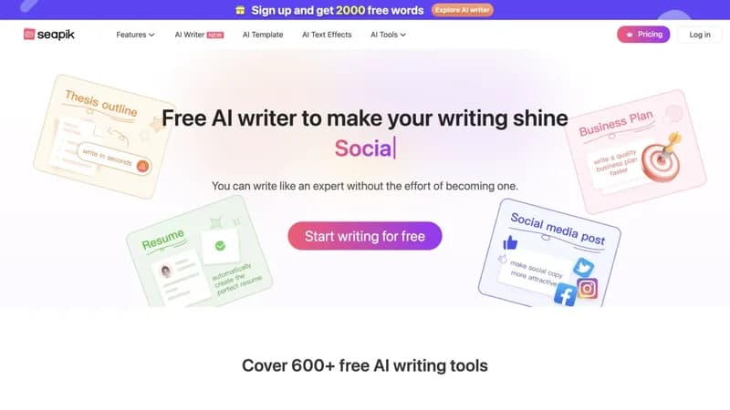 Seapik AI Writer screenshot