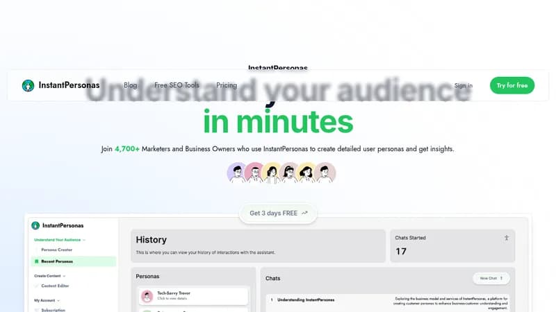 instantpersonas website