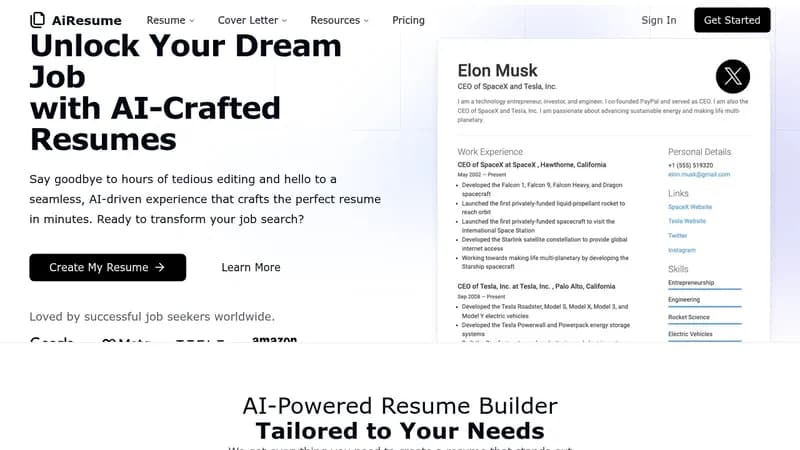airesume website