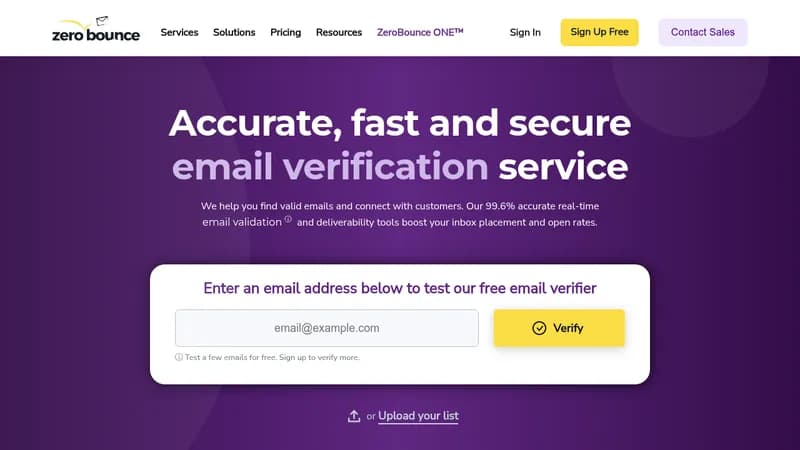 zerobounce website