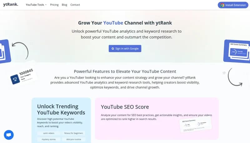 ytRank screenshot