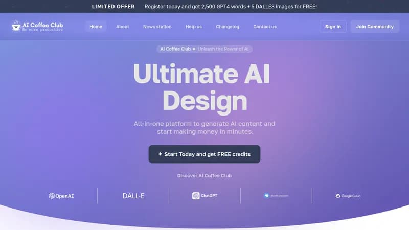 ai coffee club website