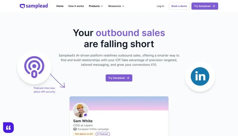 Samplead screenshot