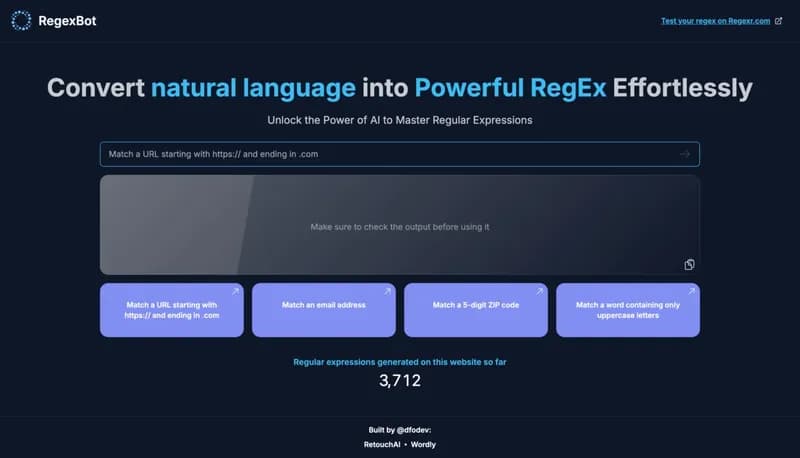 RegexBot screenshot