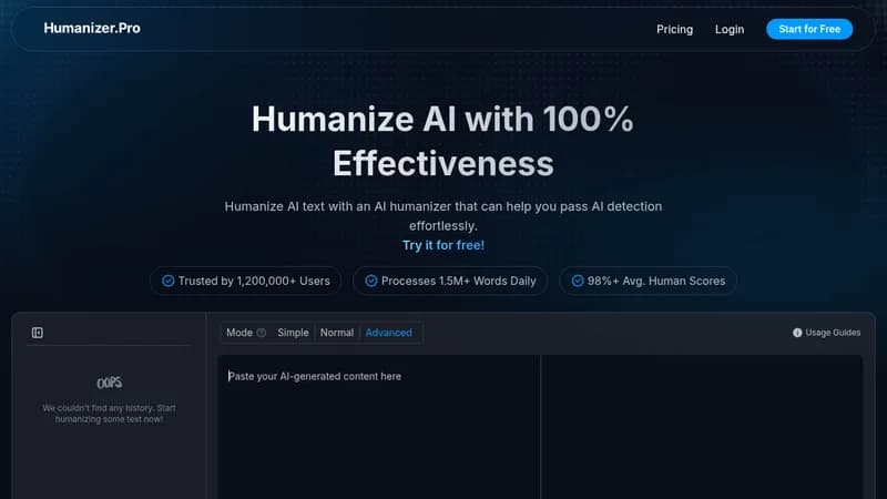 humanizer.pro website