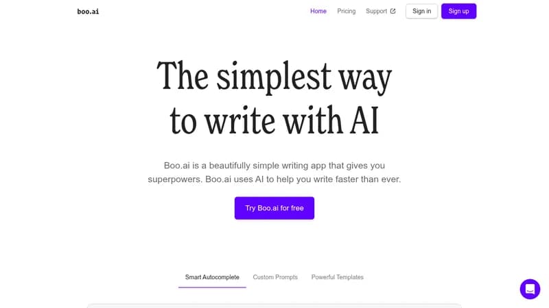 boo.ai website