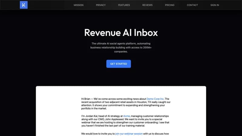 KalendarAI — Revenue Inbox screenshot