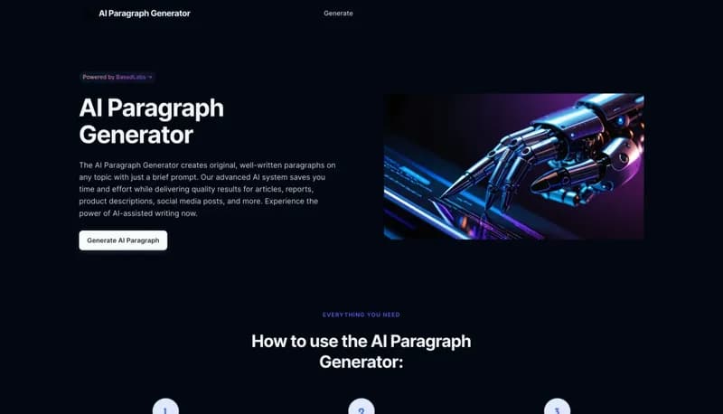 AI Paragraph Generator screenshot