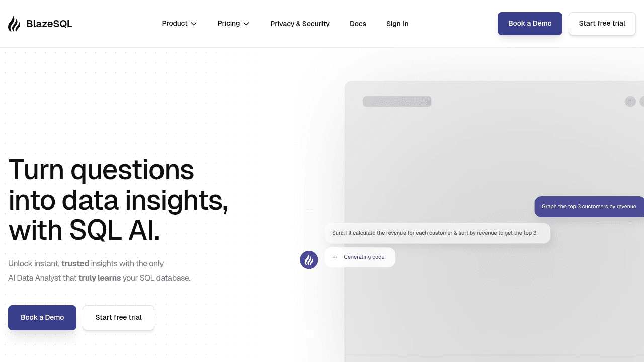 blazesql website